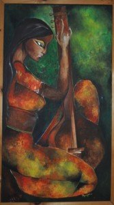 lady playing the sitar Copyright Anuppa Caleekal
