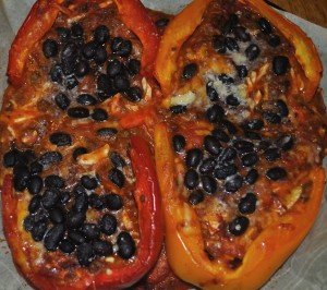 Stuffed SHRIMNBEANJAMBALAYA PEPPERS stuffed